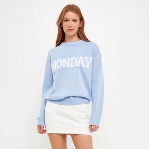 Monday Pale Blue Sweater - English Factory